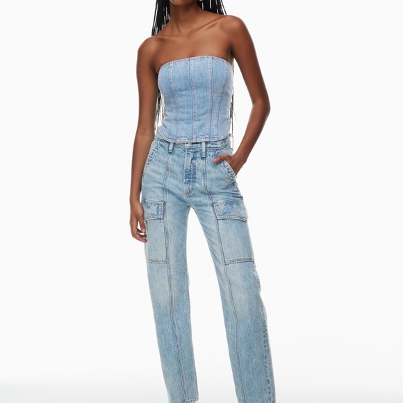 Denim Forum Aritizia The '90s Lo-Rise Cargo Slim Denim Jean - Picture 2 of 11